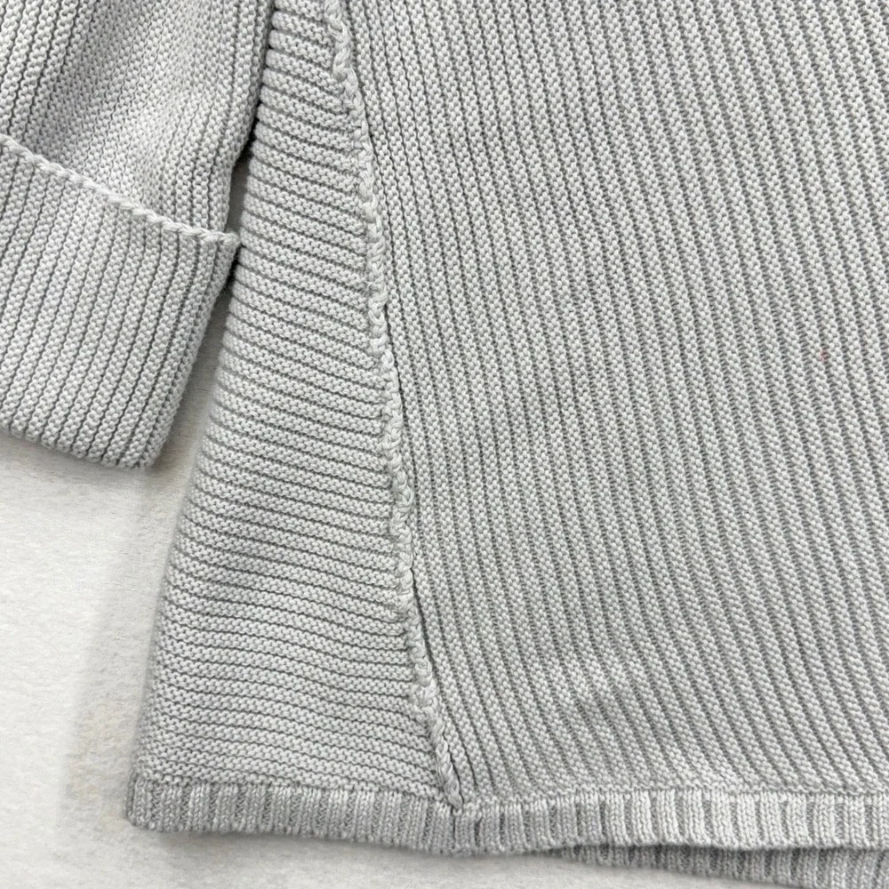 Free‎ People Gray Oversized V-Neck Sweater S Slouchy Minimalist Boho Cozy Ribbed